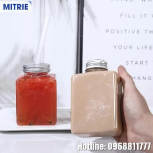 Chai nhựa PET đựng nước dáng vuông 400-600ml