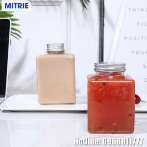 Chai nhựa PET đựng nước dáng vuông 400-600ml