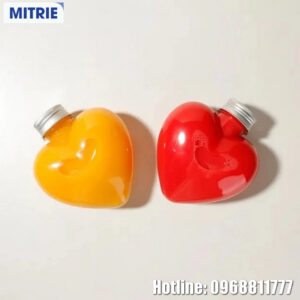 Chai nhựa PET đựng nước trong suốt hình trái tim 200-500ml