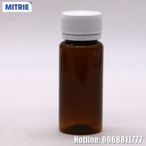 Chai nhựa PET màu nâu 50ml đựng dược phẩm dạng nắp vặn