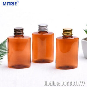 Chai nhựa PET màu nâu trong dạng vòi nhấn 200ml