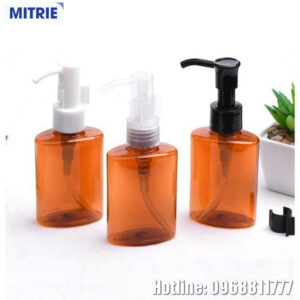 Chai nhựa PET màu nâu trong dạng vòi nhấn 200ml