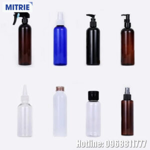 Chai nhựa PET mỹ phẩm nắp mạ vàng 150-500ml