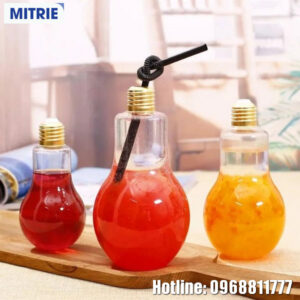 Chai nhựa PET trong suốt đựng thực phẩm hình bóng đèn 250ml