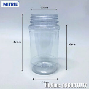 Chai nhựa PET trong suốt đựng thuốc viên nắp vặn 250ml