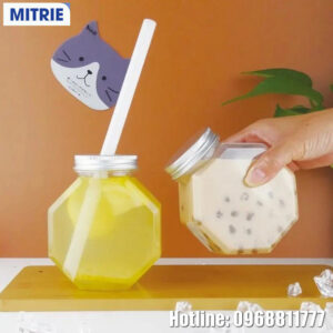 chai nhựa PET đựng nước hình bát giác 400-800ml