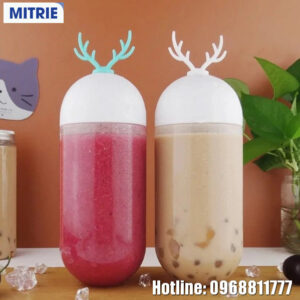 chai nhựa PET đựng nước trong suốt hình tuần lộc 400-800ml