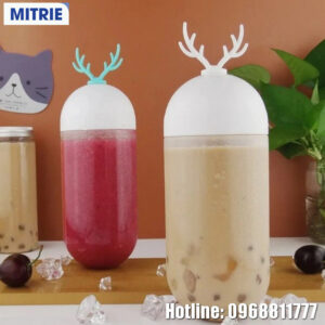 chai nhựa PET đựng nước trong suốt hình tuần lộc 400-800ml