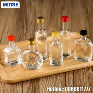 Chai Rượu Thủy Tinh Mini 50Ml nắp vặn