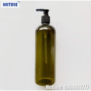 Chai nhựa PET 500ml đầu nắp bơm giọt xanh rêu