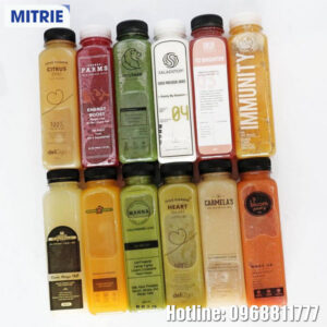 Chai nhựa PET dáng vuông dài đựng trà sữa