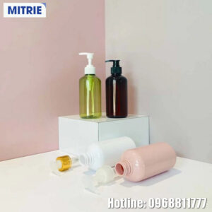 Chai nhựa PET đựng dầu gội 500ml vòi nhấn