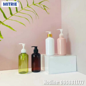 Chai nhựa PET đựng dầu gội 500ml vòi nhấn