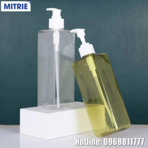 Chai nhựa PET vai vuông nắp bơm giọt 500ml