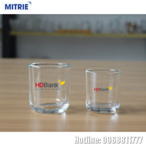 Cốc thủy tinh in Logo Ngân hàng HD bank