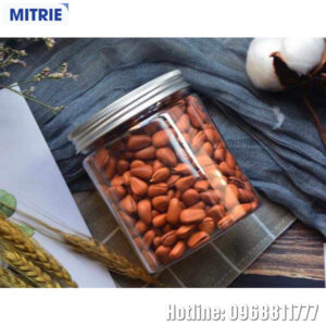 Hũ Nhựa PET Nắp Nhôm Hình Trụ 600ml