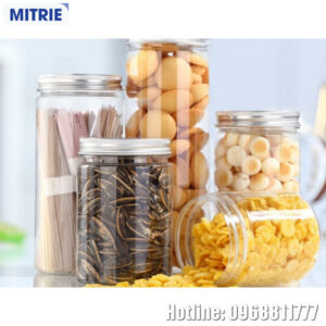 Hũ Nhựa PET Nắp Nhôm Hình Trụ 820ml