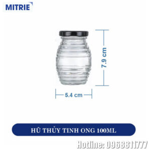Hũ Thủy Tinh Trong Suốt Dáng Ong 100ml