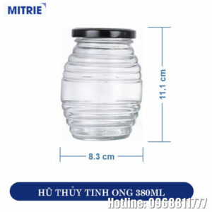 Hũ Thủy Tinh Trong Suốt Dáng Ong 380ml