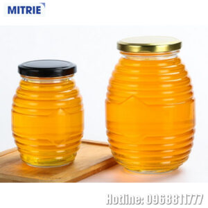 Hũ Thủy Tinh Trong Suốt Dáng Ong 380ml