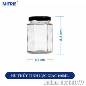 Hũ Thủy Tinh Lục Giác Trong Suốt 100ml