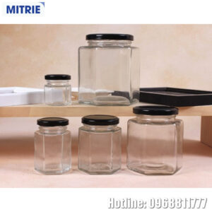 Hũ Thủy Tinh Lục Giác Trong Suốt 750ml