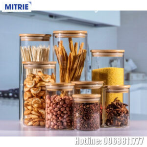 Hũ Thủy Tinh Nắp Gỗ