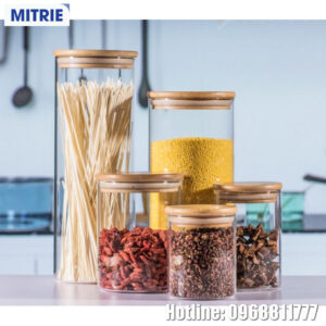 Hũ Thủy Tinh Nắp Gỗ