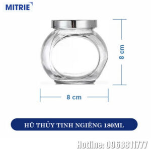 Hũ Thủy Tinh Trong Suốt Nghiêng 180ml