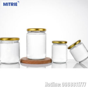 Hũ Thủy Tinh Trong Suốt Dáng Trụ Tròn 240ml