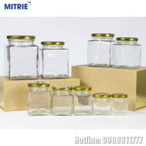 Hũ Thủy Tinh Vuông 500ml