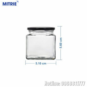 Hũ Thủy Tinh Trong Suốt Dáng Vuông 85ml