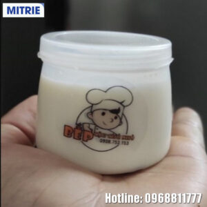 Hũ đựng sữa chua màu trắng mờ