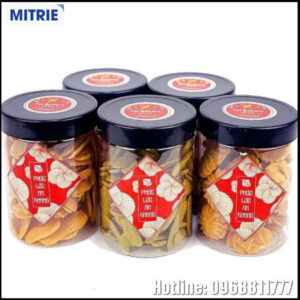 Hũ nhựa PET đựng hạt sấy khô nắp nhựa đen