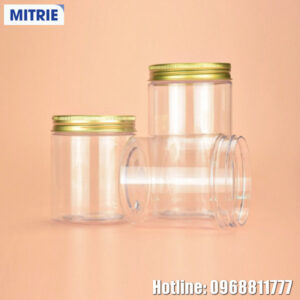 Hũ nhựa PET nắp nhôm vàng 350ml