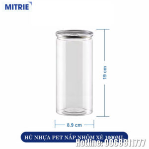 Hũ nhựa PET nắp nhôm xé 1000ml đựng thực phẩm khô