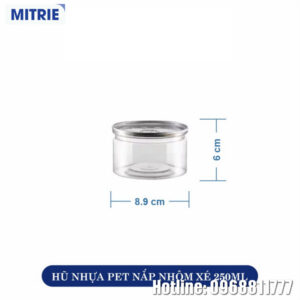 Hũ nhựa PET nắp nhôm xé 250ml
