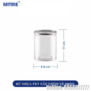 Hũ nhựa PET nắp nhôm xé 500ml