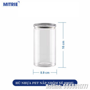 Hũ nhựa PET nắp nhôm xé 830ml
