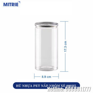 Hũ nhựa PET nắp nhôm xé 880ml