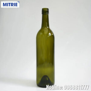Chai thủy tinh đựng rượu màu rêu 750ml