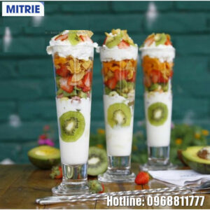 Cốc thủy tinh dạng ống loe cao có chân 420ml