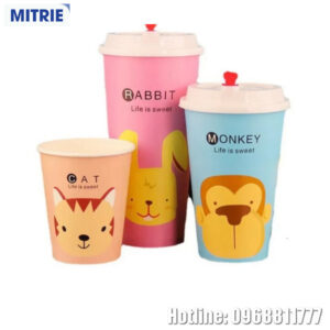Cốc/Ly giấy đựng trà sữa in sẵn