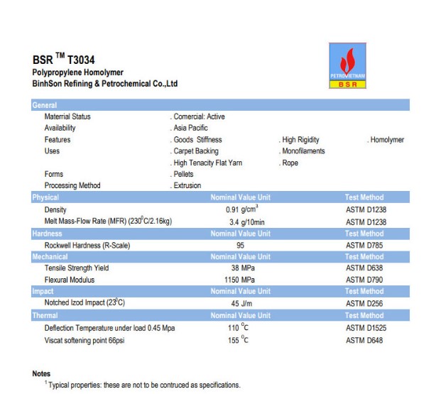 Hạt nhựa PP T3034