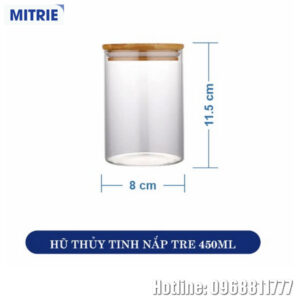 Lọ Thủy Tinh Nắp Gỗ Tre 450ml
