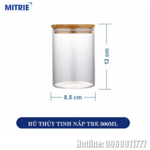 Lọ Thủy Tinh Nắp Gỗ Tre 500ml