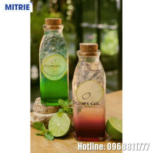 Chai trà thủy tinh dáng vuông 350ml